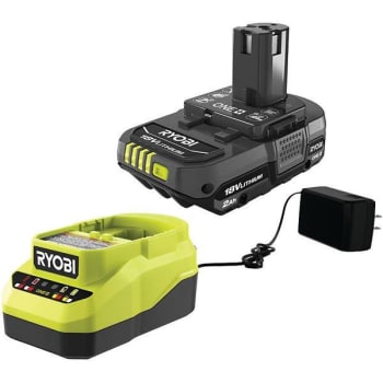 Image for Ryobi One+ 18v Lithium-Ion 2.0ah Compact Battery And Charger Starter Kit from HD Supply