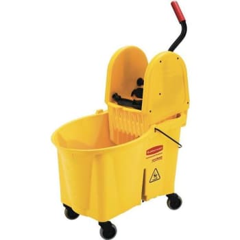 Image for Rubbermaid Commercial Wavebrake 44 Qt. Yellow Down-Press Mop Bucket And Wringer (Yellow) from HD Supply