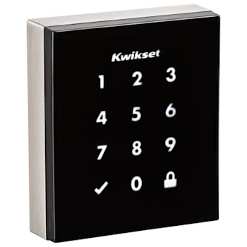 Image for Kwikset Obsidian Satin Nickel Keywayless Single Cylinder Keyless Entry Electronic Deadbolt from HD Supply