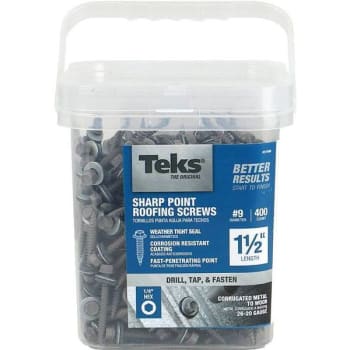 Image for Teks #9 X 1-1/2 In. External Hex Drive Washer Head Roofing Screws (400-Pack) from HD Supply