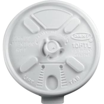 Image for Dart 10 Oz. White Plastic Lift N'lock Lids For Cups (1000-Case) from HD Supply