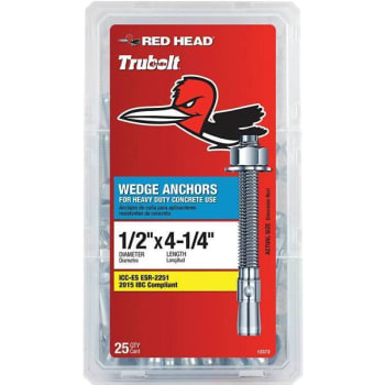 Image for Red Head 1/2 In. X 4-1/4 In. Concrete Wedge Anchors (Zinc-Plated) (25-Pack) from HD Supply