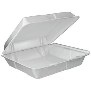 Image for Dart White Large Hinged Containers With Removable Lid 1-Compartment (200-Case) from HD Supply