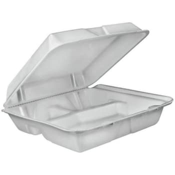 Image for Dart White Hinged Containers W/ Removable Lid Large 3-Compartment (200-Case) from HD Supply