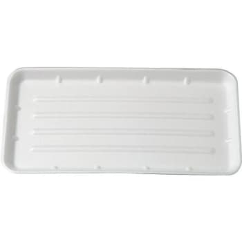 Genpak 8 in. x 14-3/4 in. x 1 in. White Foam Supermarket Trays (2-Case)