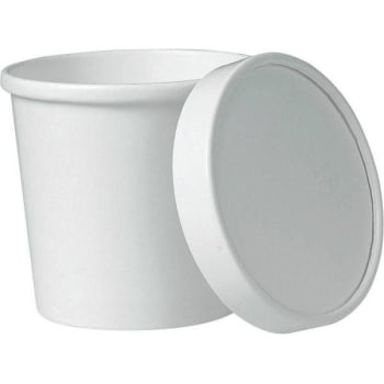 Image for Solo 8 Oz. White Solo Heavy-Duty Paper Food Containers W/ Vented Lids (250-Case) from HD Supply