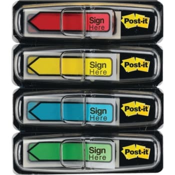Image for Post-It® Arrow Printed Flags, 1/2", "Sign Here", Assorted Colors, Pack Of 4 Pads from HD Supply