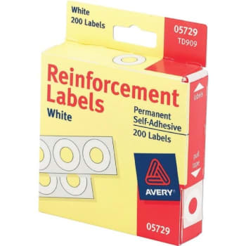 Avery® Permanent Self-Adhesive Reinforcement Labels, White, Pack Of 200