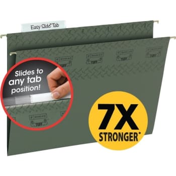 Image for Smead® Tuff Hanging Folders With Easy Slide Tabs, Letter Size, Green, Box Of 20 from HD Supply