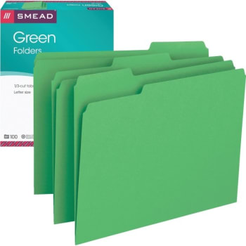 Smead® Color File Folders, Letter Size, Green, Box Of 100
