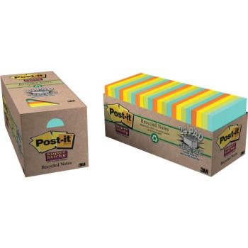 Post-It® Notes, Farmer's Market Collection, 3 X 3", Super Sticky, Package Of 24