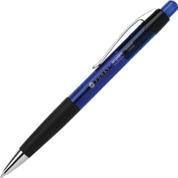 Foray® Soft-Grip Retractable Ballpoint Pens, 1.0 mm, Blue, Package Of 12