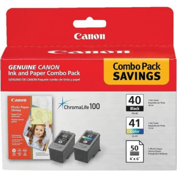 Image for Canon PG-40/CL-41 ChromaLife 100 Ink Cartridges & Photo Paper Kit from HD Supply