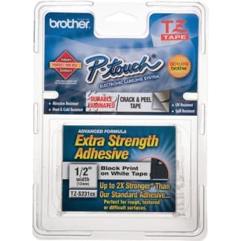 Image for Brother® Tze-S231cs Black-On-White Extra-Strength Tape, 1/2" X 26'3" from HD Supply
