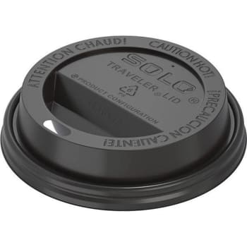 Image for Solo Black Traveler Cappuccino Style Dome Lid W/ Sip Hole (1000-Case) from HD Supply