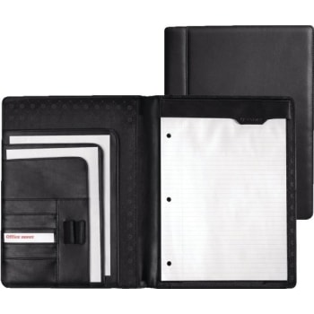 Foray® Padfolio With Flap Pockets, Black