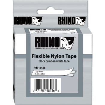 Image for Dymo®  Rhino 18488 Black-On-White Tape, 1/2" X 11-1/2' from HD Supply