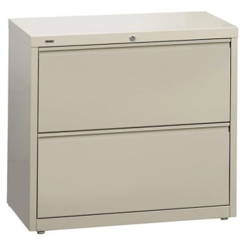 WorkPro® Steel Lateral File Cabinet, 2-Drawer, 28"H x 36"W x 18-5/8"D Putty