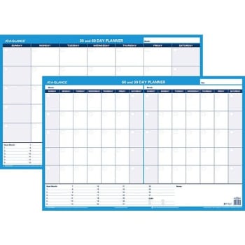 AT-A-GLANCE® 30% Recycled Undated Erasable/Reversible Wall Planner, 30/60 Day