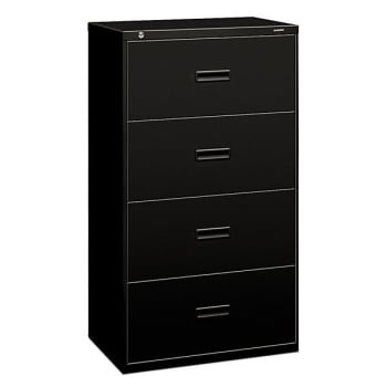 Hon® 400 Series 30in-Wide Lateral File, 4 Drawers, 53-1/4h X 30w X19-1/4d" Black