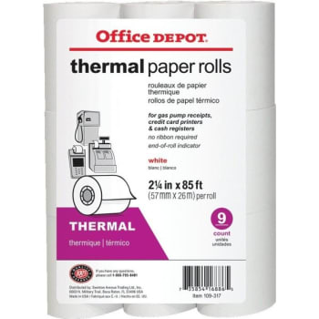 Image for Office Depot® Brand Thermal Paper Rolls, 9" - 2 1/4" X 85', Package Of 9 from HD Supply