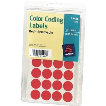 Image for Avery® Removable Round Color-Coding Labels, Red, Pack Of 1,008 from HD Supply