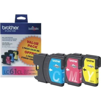 Image for Brother® LC61CMY Tricolor Ink Cartridges, Pack Of 3 from HD Supply