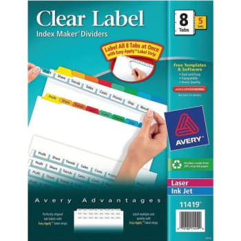 Image for Avery® Index Maker Label Dividers, Color Tabs, 8-Tab, Multicolor, Pack Of 5 Sets from HD Supply