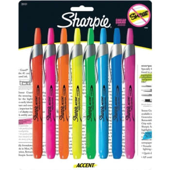 Sharpie® Accent® Retractable Highlighters, Assorted Colors, Package Of 8