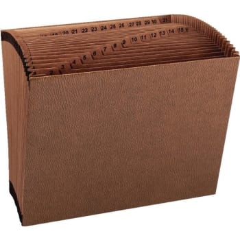 SMEAD® TUFF Expanding File With Open Top, 31 Pockets, 1-31, Letter Size, Brown