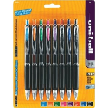 Image for Uni-Ball® 207 Retractable Fraud Precention Gel Pens, Assorted Colors, Pack Of 8 from HD Supply