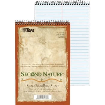 Image for TOPS® Second Nature Steno Books, 6" x 9", Gregg Ruled, White, Package Of 12 from HD Supply