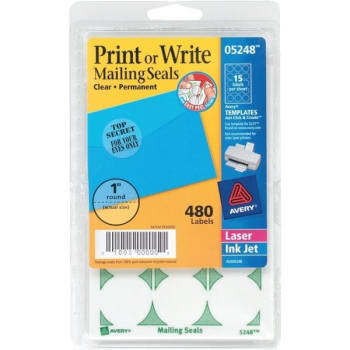 Image for Avery® Mailing Seals, 1" Round, Clear, Pack Of 480 from HD Supply