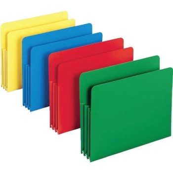 Image for Smead® Poly File Pockets, 9-1/2" X 11-3/4", Assorted Colors, Box Of 4 from HD Supply