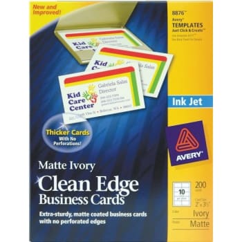 Image for Avery® Inkjet 2-Sided Clean-Edge Business Cards, 2" x 3-1/2", Ivory, Pack Of 200 from HD Supply