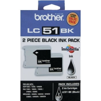 Image for Brother® LC51 Ink Cartridges, Black, Pack Of 2 from HD Supply