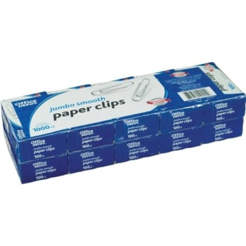 Office Depot® Brand Paper Clips, Jumbo, 100 Clips Per Box, Package Of 10 Boxes