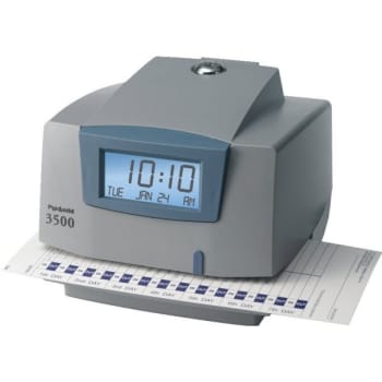 Pyramid™ 3500 Multipurpose Time Clock & Document Stamp, Gray/Blue