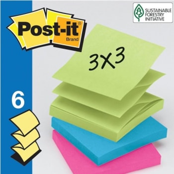 Image for Post-It® Pop-up Notes, Jewel Pop Collection, 3" x 3" Super Sticky, Package Of 6 from HD Supply