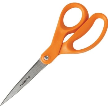 Image for Fiskars® "Our Finest" Contoured Scissors, 8" Straight, Orange Handles from HD Supply