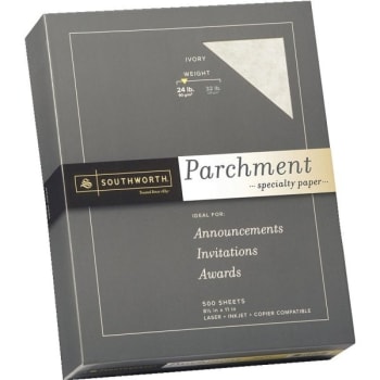 Image for Southworth® Parchment Specialty Paper, 8-1/2" X 11", Ivory, Box Of 500 from HD Supply