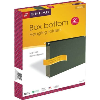 Image for SMEAD® Box-Bottom Hanging Folders, Legal Size, Green, Box Of 25 from HD Supply