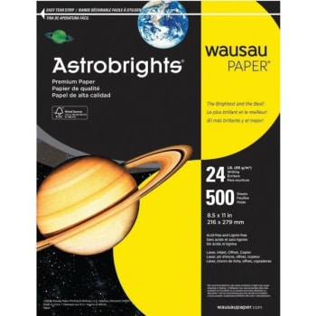Image for Wausau® Astrobrights® Bright Color Paper 8-1/2x11" Solar Yellow, Package Of 500 from HD Supply
