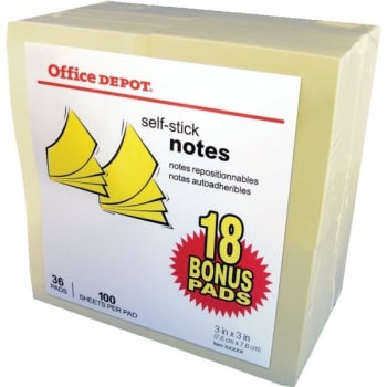 Image for Office Depot® Brand Self-Stick Notes, Package Of 18 from HD Supply