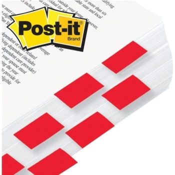 Image for Post-It® Flags, 1" x 1-7/10", Red, Package Of 2 Pads from HD Supply