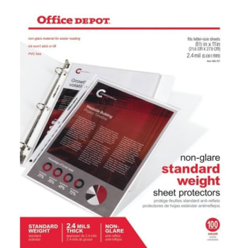 Office Depot® Top-Loading Sheet Protectors, Clear, Box Of 100