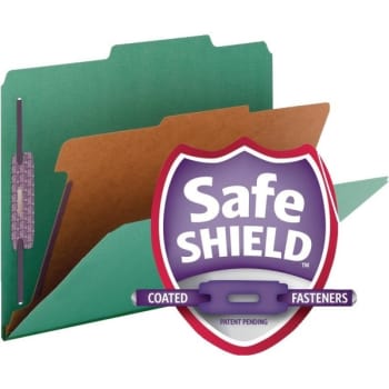 SMEAD® Pressboard Classification Folder, 1 Divider, Letter Size, Green