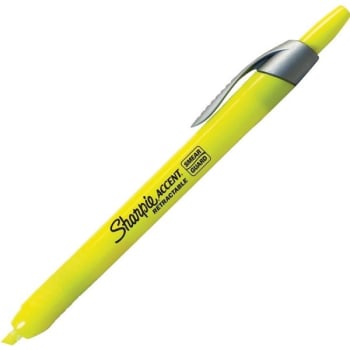 Sharpie® Accent® Retractable Highlighters, Fluorescent Yellow, Package Of 12