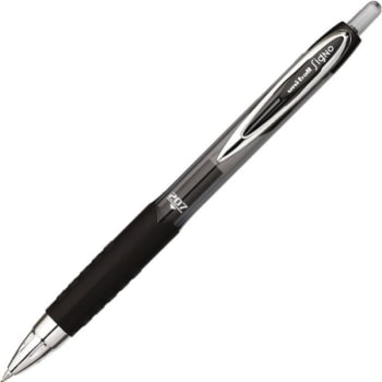 Uni-Ball® 207 Retractable  Fraud Prevention Gel Pens, 0.7 mm, Black, Pack Of 12