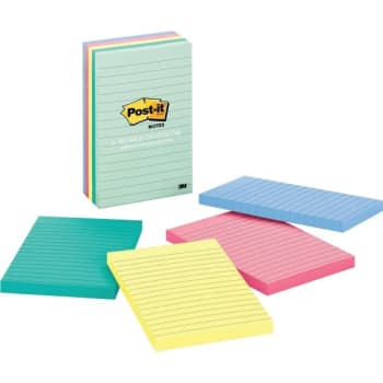 Image for Post-It® Lined Notes, Pastel Collection, 4" x 6", Package Of 5 Pads from HD Supply